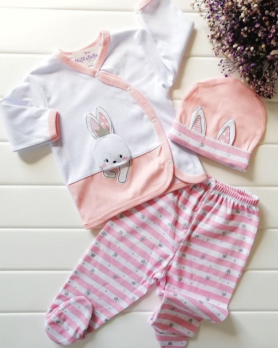 TAVŞAN KIZ 3LÜ TAKIM Hüma Bebe Bebek ve Çocuk Giyim Hüma Bebe