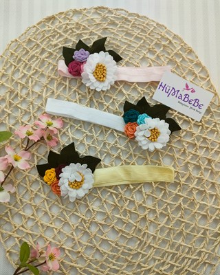 KEÇE ÇİÇEK DETAYLI BEBEK BANDANA 