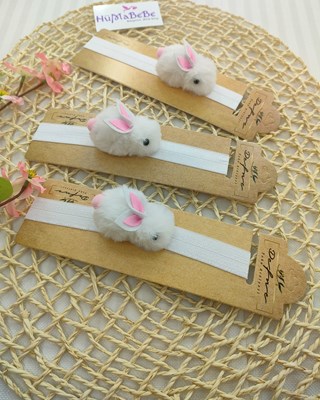 MİNİK TAVŞAN DETAYLI BEBEK BANDANA