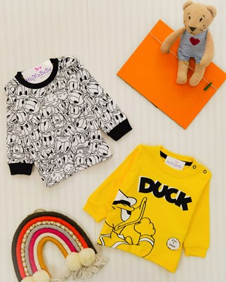 Dufy duck 2li sweatshirt mevsimlik bebe takım 