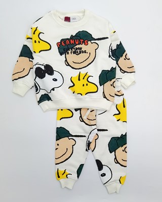 Zara peanuts and snoopy baskılı 2 ip Mevsimlik 2li Takım 