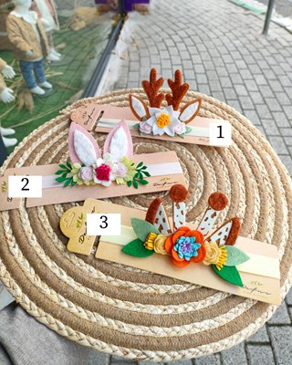 KEÇE FİGÜRLÜ BEBEK BANDANA (ADET FİYATTIR)