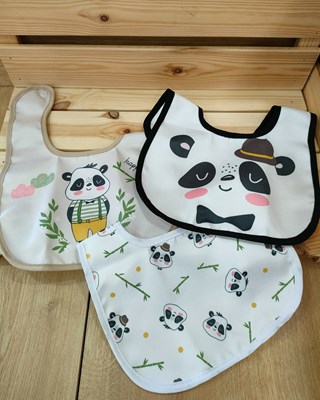 Happy Panda 3lü Çıtçıtlı Fular Mama Önlüğü