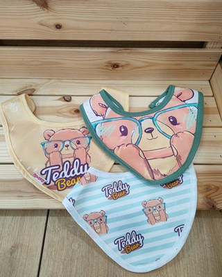 Teddy Bear 3lü Çıtçıtlı Fular Mama Önlüğü