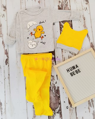 Chick yandan çıtçıtlı kendinden eldivenli mevsimlik 3lü takım 