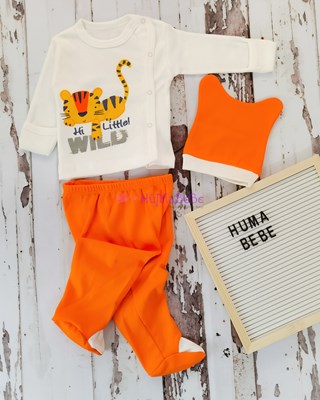 Hi little Wild yandan çıtçıtlı kendinden eldivenli mevsimlik 3lü takım 