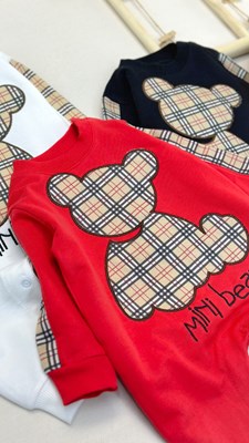 Mini bear alttan çıtçıtlı uzun kollu mevsimlik bebe tulum 