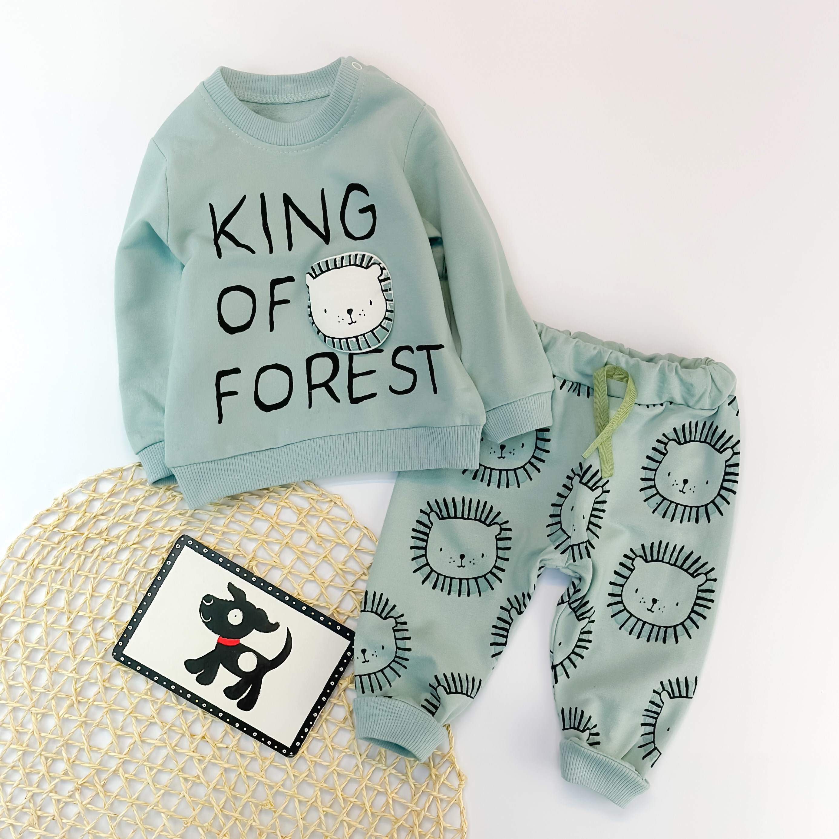 King of forest omuzdan çıtçıtlı mevsimlik 2li bebe takım 