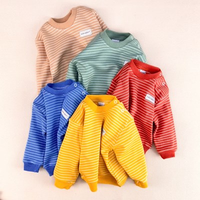 Şerit detay sweatshirt 2li bebe takım
