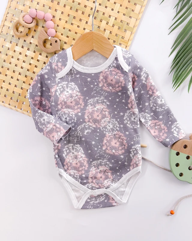 Fluffy Alttan Çıtçıtlı Uzun Kollu Mevsimlik Penye Badi