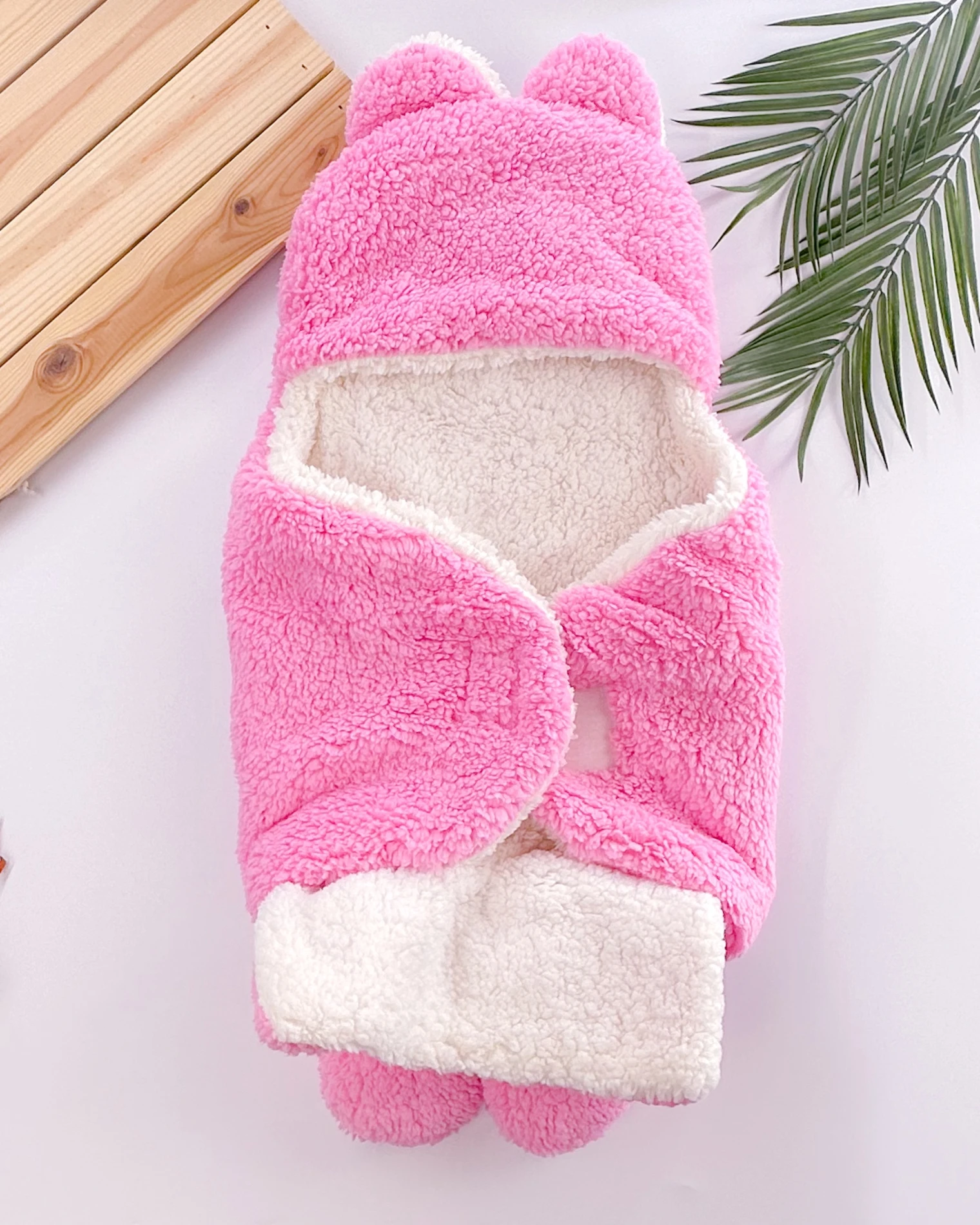 Peluş ayıcık cırt bantlı ayaklı bebek kundak 