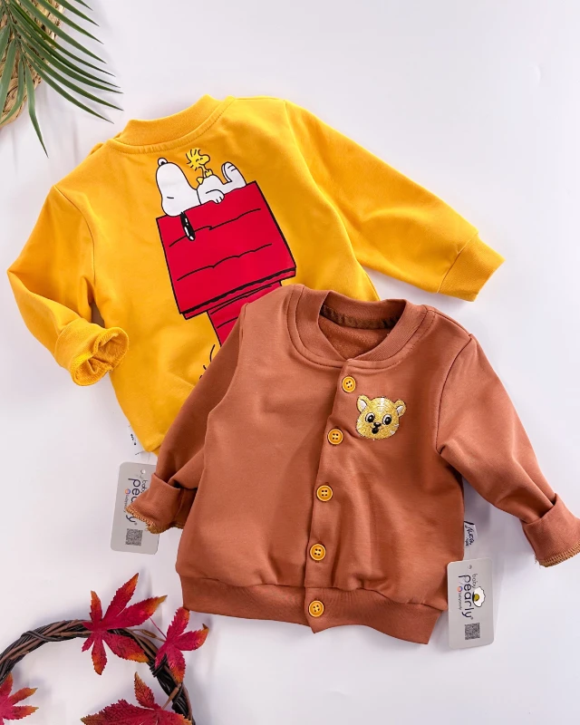 Snoopy and tiger sweat ve hırka mevsimlik 2li takım 