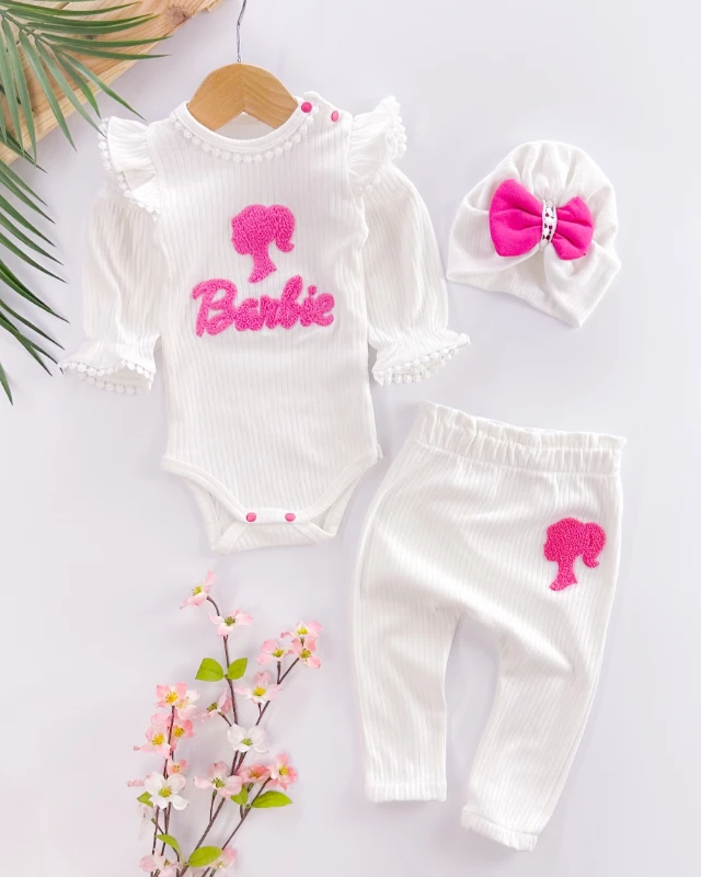Barbie punch detaylı boneli çıtçıt badili mevsimlik 3lü takım 