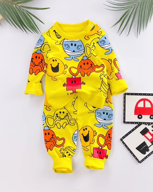 Sevimli emojiler omuzdan çıtçıtlı mevsimlik 2li takım 