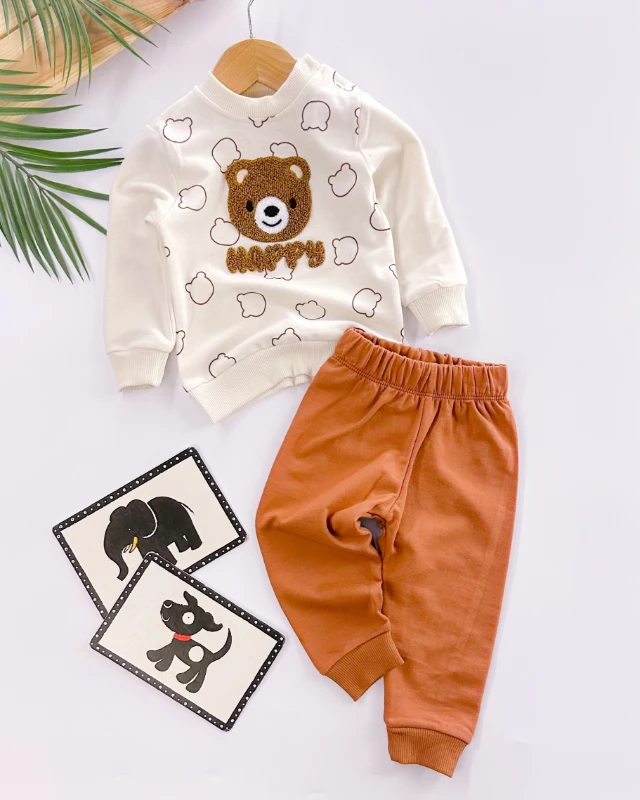 Happy bear punch ayıcık omuzdan çıtçıtlı mevsimlik 2li takım 
