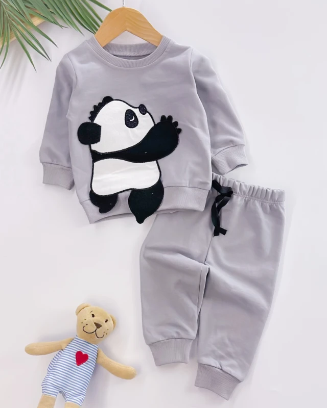 3d meraklı panda detaylı mevsimlik 2li takım 