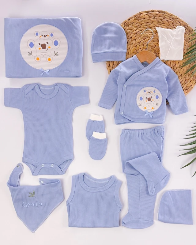 Mom koala fitilli kumaş yenidoğan 10 lu set 