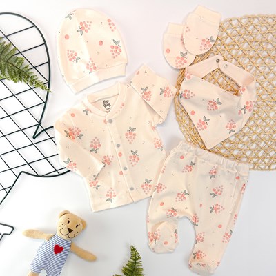 Üzüm desen önden çıtçıtlı mevsimlik yenidoğan 5li set 