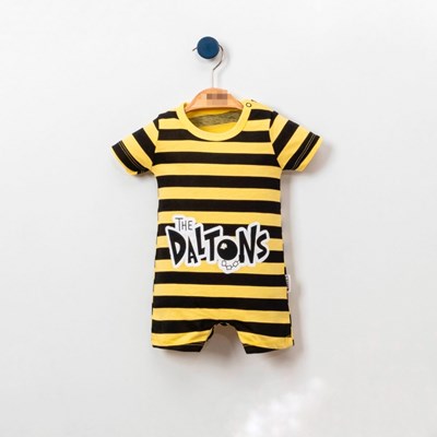 Daltonlar şeritli alttan Çıtçıtlı yazlık bebe tulum 