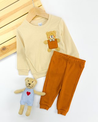Teddy bear fitilli mevsimlik kumaş 2li takım 