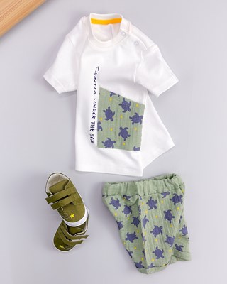 Caretta under the sea muslin şortlu yazlık 2li takım 