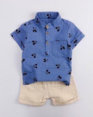 Mickey suratlar şortlu muslin yazlık 2li takım 