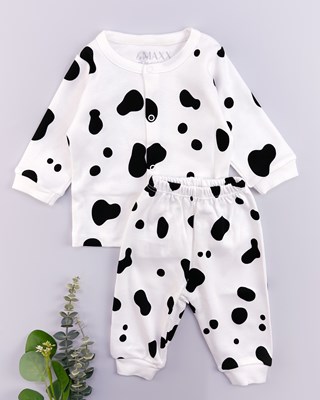 Damalı desen önden çıtçıtlı mevsimlik 2li pijama takımı 