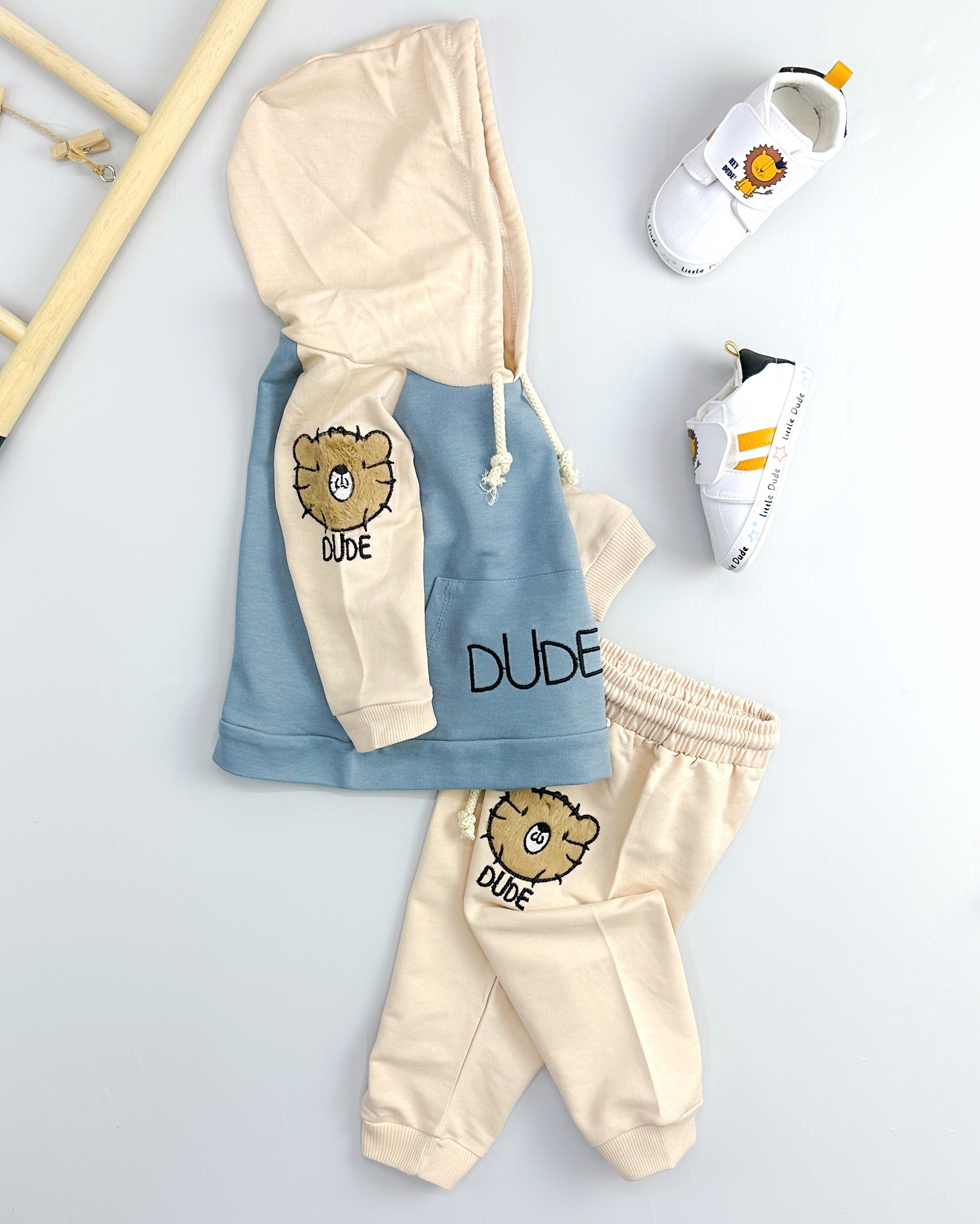 Bear dude kapüşonlu mevsimlik 2li takım 