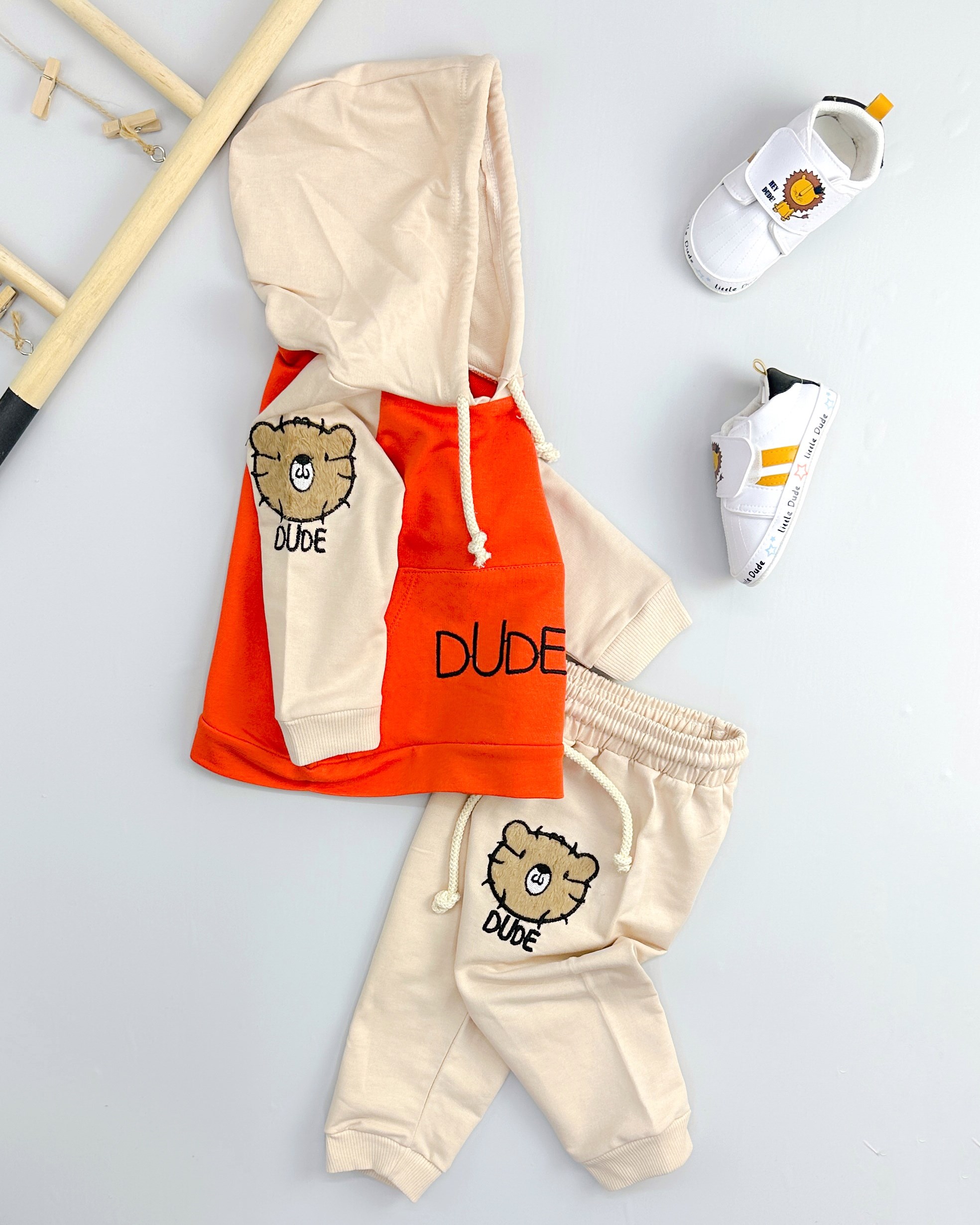 Bear dude kapüşonlu mevsimlik 2li takım 