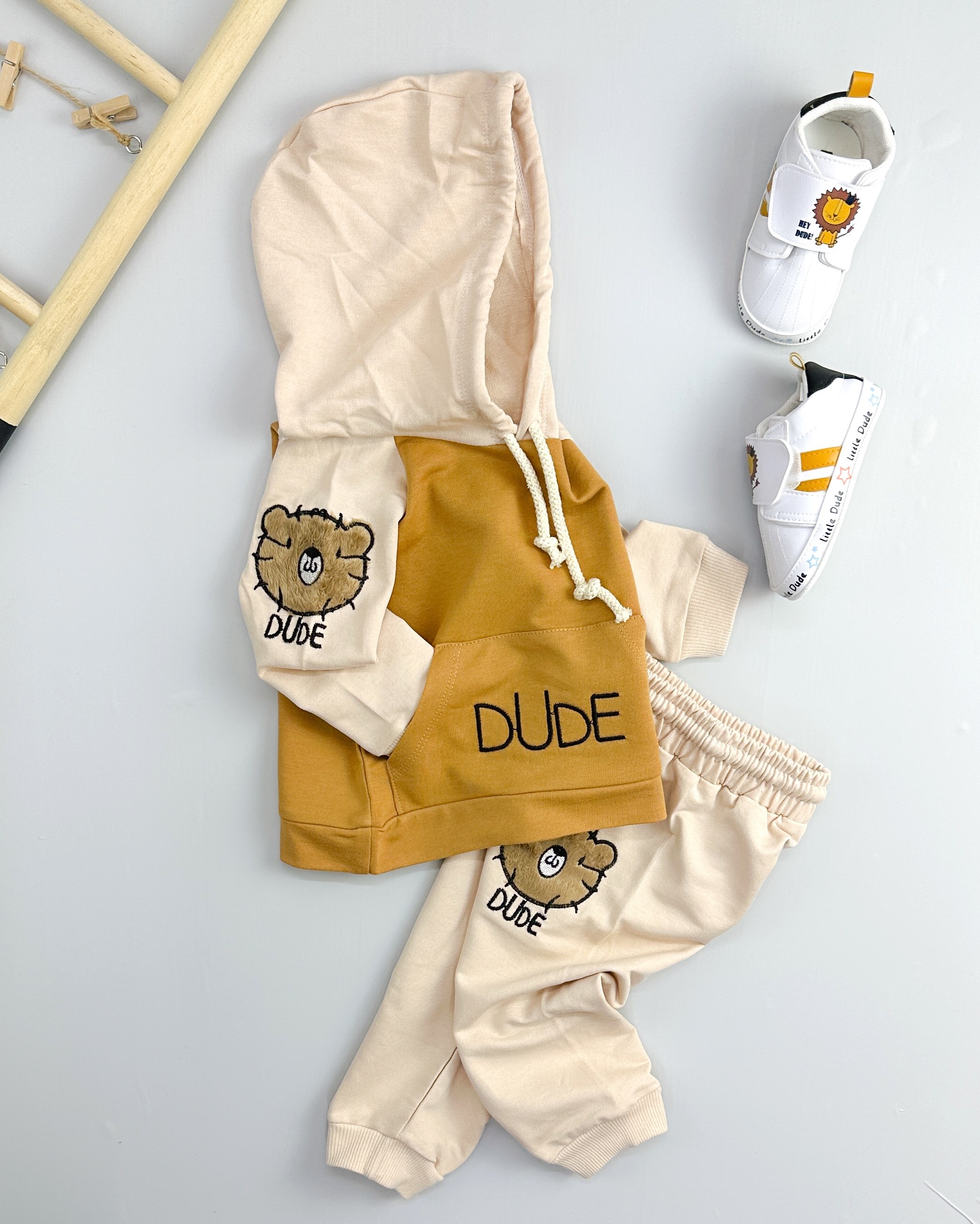 Bear dude kapüşonlu mevsimlik 2li takım 