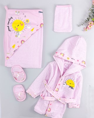 Good morning güneş detaylı 4lü bornoz set 