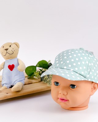 Puantiye Desen 1-4 yaş Uyumlu Yazlık Bebe Şapka