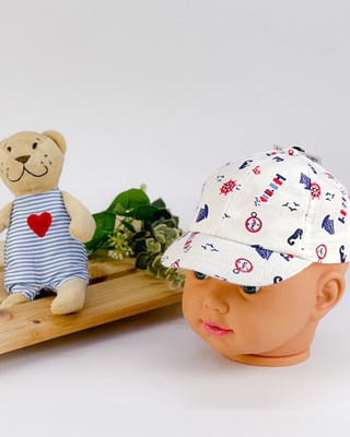 Yelkenli Desen 0-18 Ay Uyumlu Yazlık Bebe Şapka