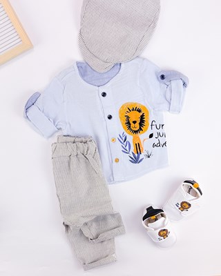 fun jungle adventure tarz müslin yazlık 3lü bebe takım
