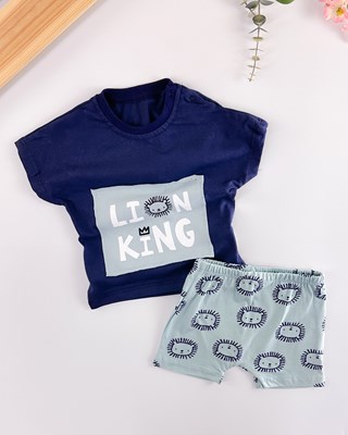 Lion king bisiklet yaka yazlık 2li erkek bebe takım