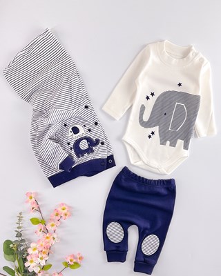 Love mummy çıtçıtlı kapüşon hırkalı mevsimlik 3lü takım 