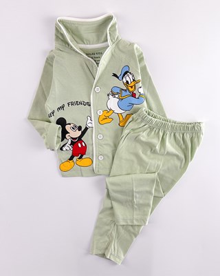 My friends önden düğmeli mevsimlik 2li pijama takım