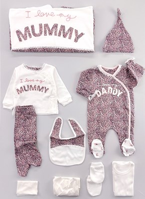 Love daddy and mummy nakış detaylı tulumlu yenidoğan 10 lu set 