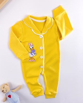 daisy duck önden düğmeli mevsimlik pijama tulum