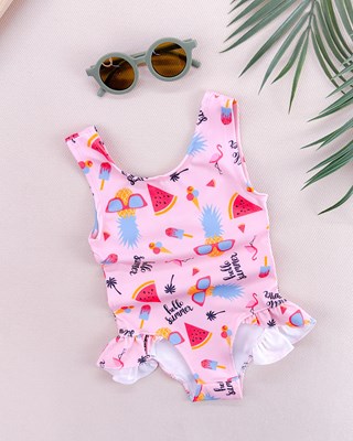 Hello summer desen yanları fırfırlı mayo 