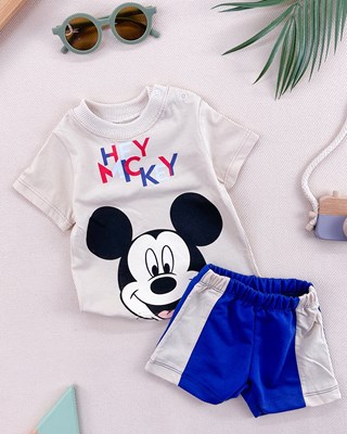 Hey mickey omuzdan çıtçıtlı yazlık 2li takım 