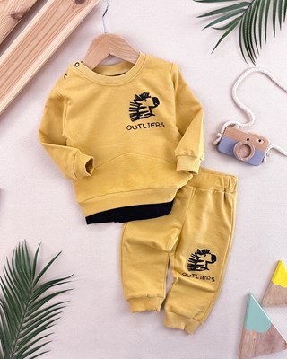 Outlıers omuzdan çıtçıtlı bisiklet yaka mevsimlik 2li takım 