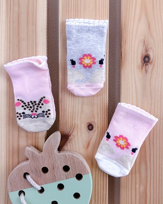 Animal desen yenidoğan 3lü çorap set 
