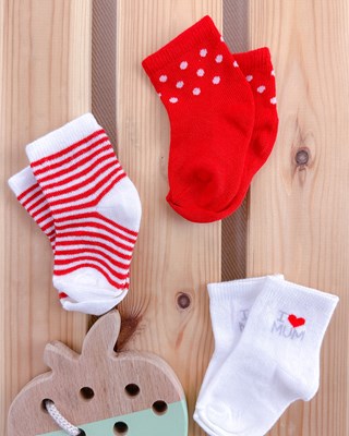 Love mom dad yenidoğan 3lü çorap set 