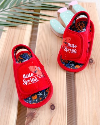 Hello spring üstten cırtlı bebek pappa sandalet 