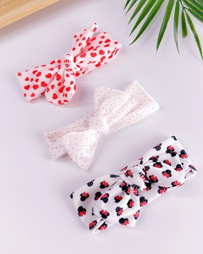Minnie desen fiyonklu ribana 3lü bandana set ( 0.24 ay uyumlu)