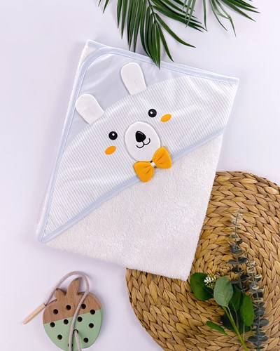 Minik ayıcık başlıklı silgi havlu ( 80*80 )