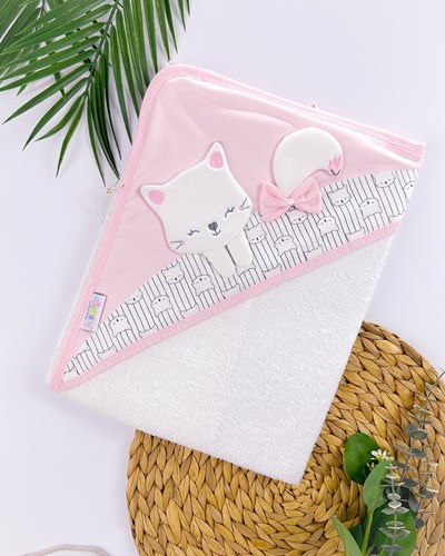 Minik pisicik başlıklı silgi havlu ( 80*80 ) 