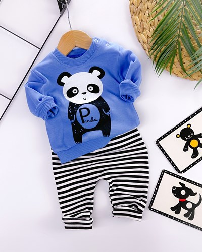Göbekli panda omuzdan çıtçıtlı mevsimlik 2li takım 