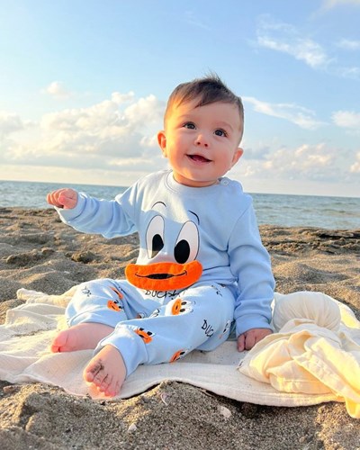 Duck detaylı omuzdan çıtçıtlı mevsimlik 2li takım 